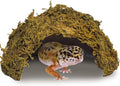 1PCS Leopard Gecko Hide, Coconut Reptile Hides Cave, Snake Hideout Mossy Caves Climbing Hide Reptile Tank Decor for