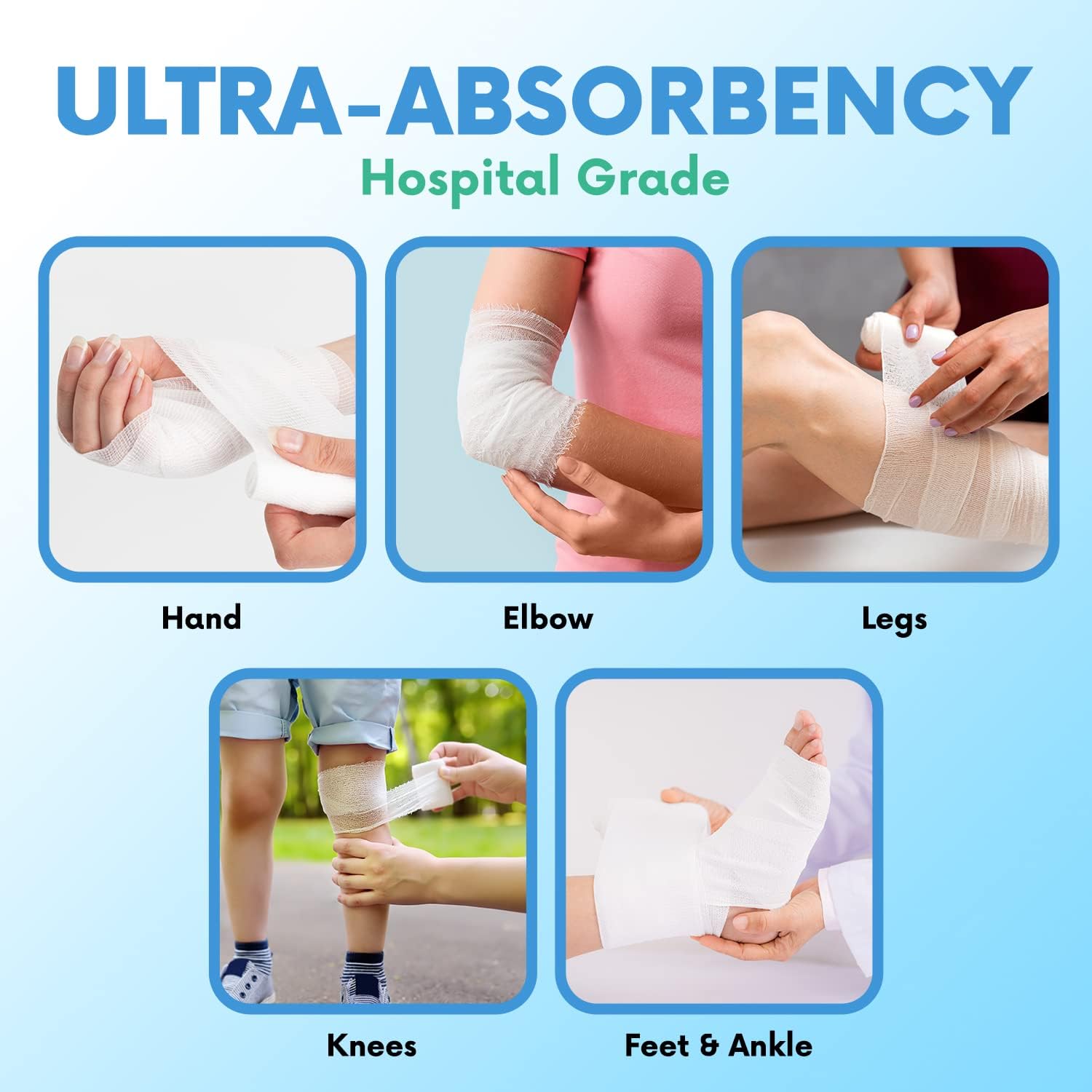 Premium Gauze Rolls - 6' x 4.1 Yards - 12 Rolls, Individually Wrapped Conforming Stretch Gauze Bandage - Super Soft