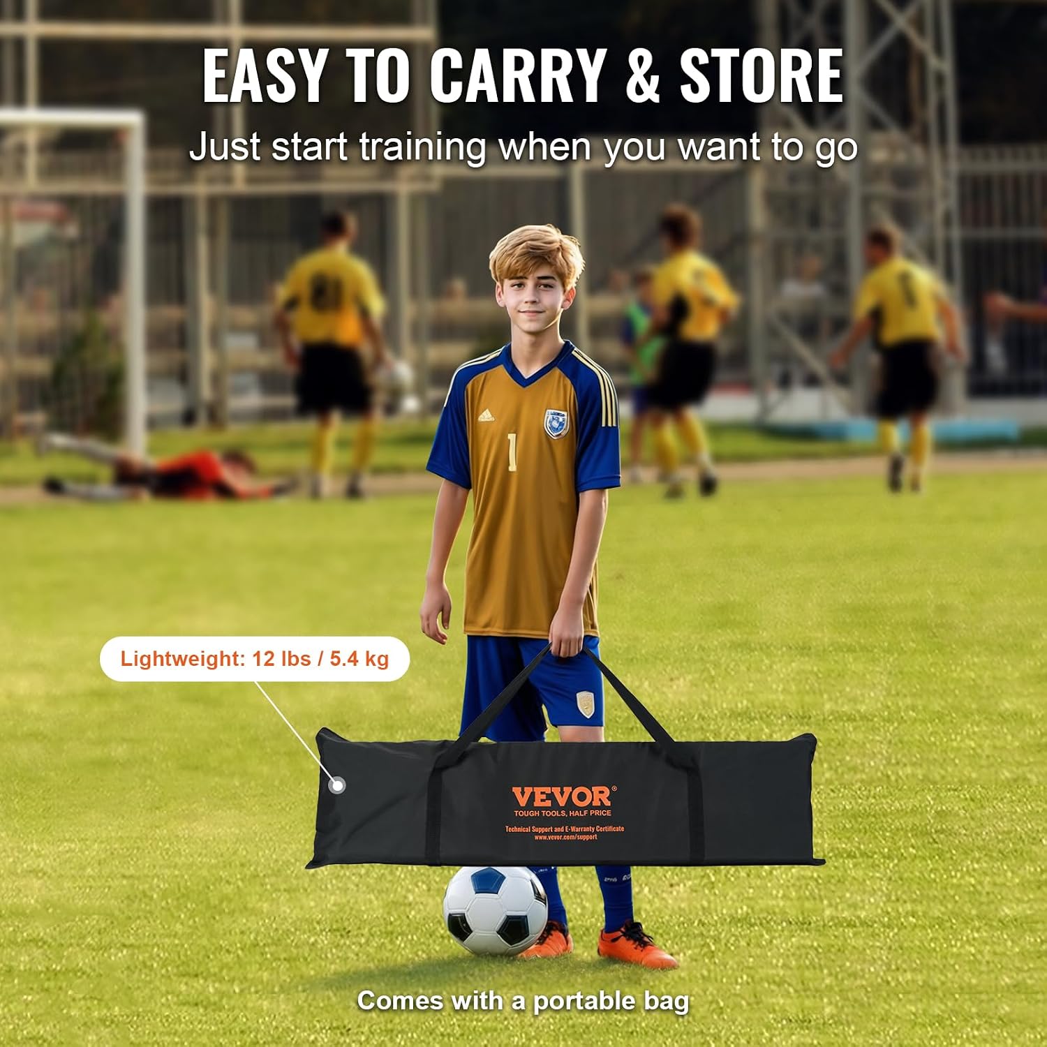 Soccer Trainer，Portable Soccer Rebounder Net, Iron Soccer Practice Equipment, Sports Football Rebounder Wall with