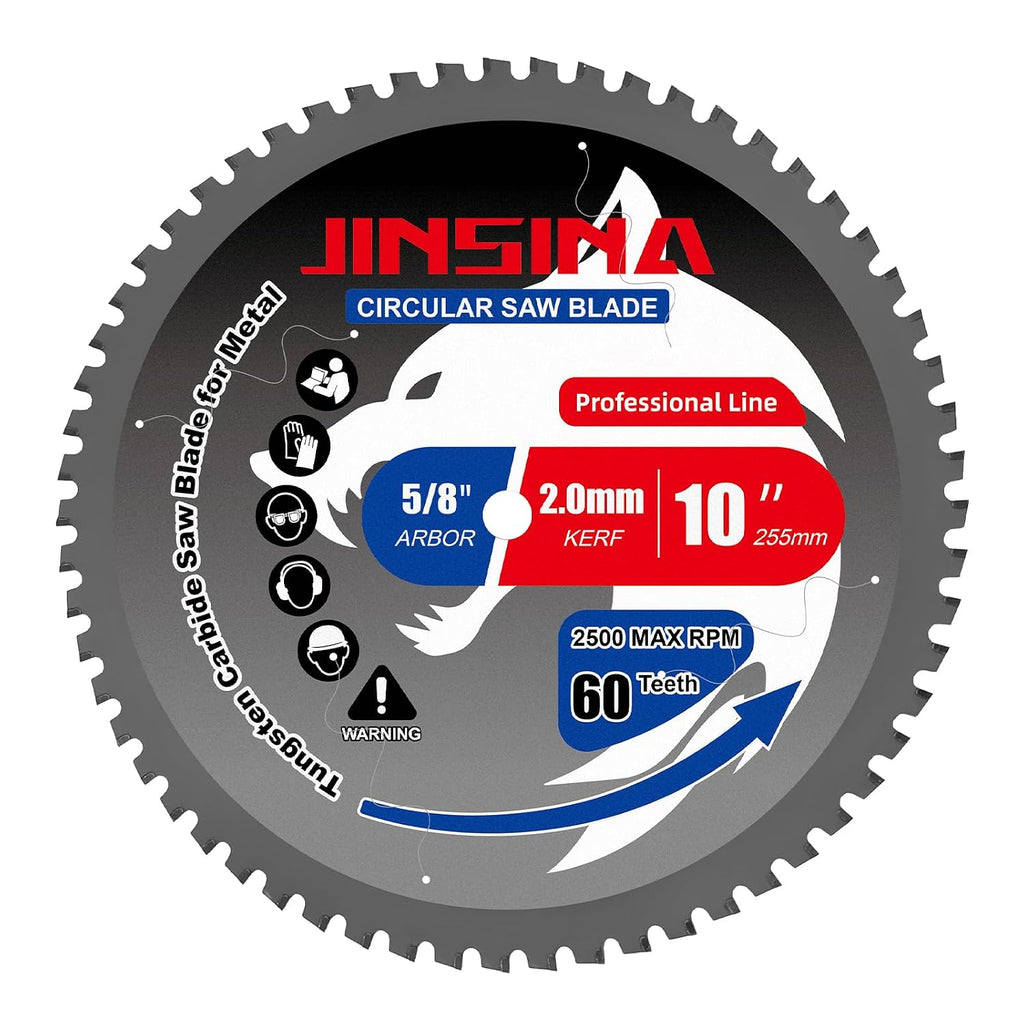 10" Table Saw Blade, TCT Metal Cutting Saw Blades with 60T