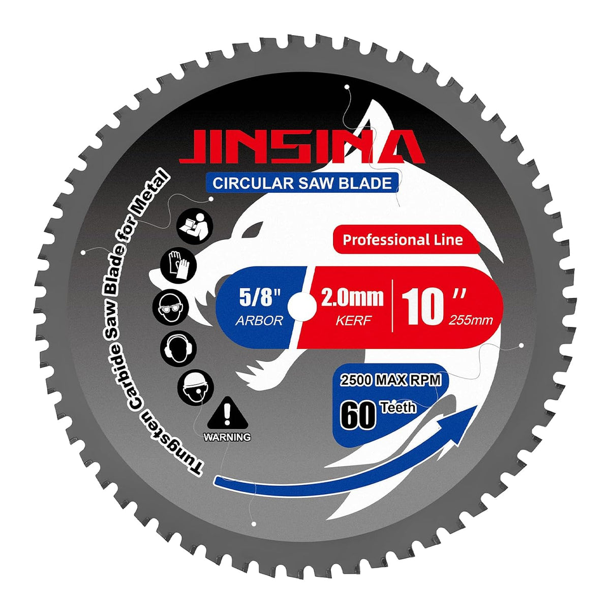10" Table Saw Blade, TCT Metal Cutting Saw Blades with 60T