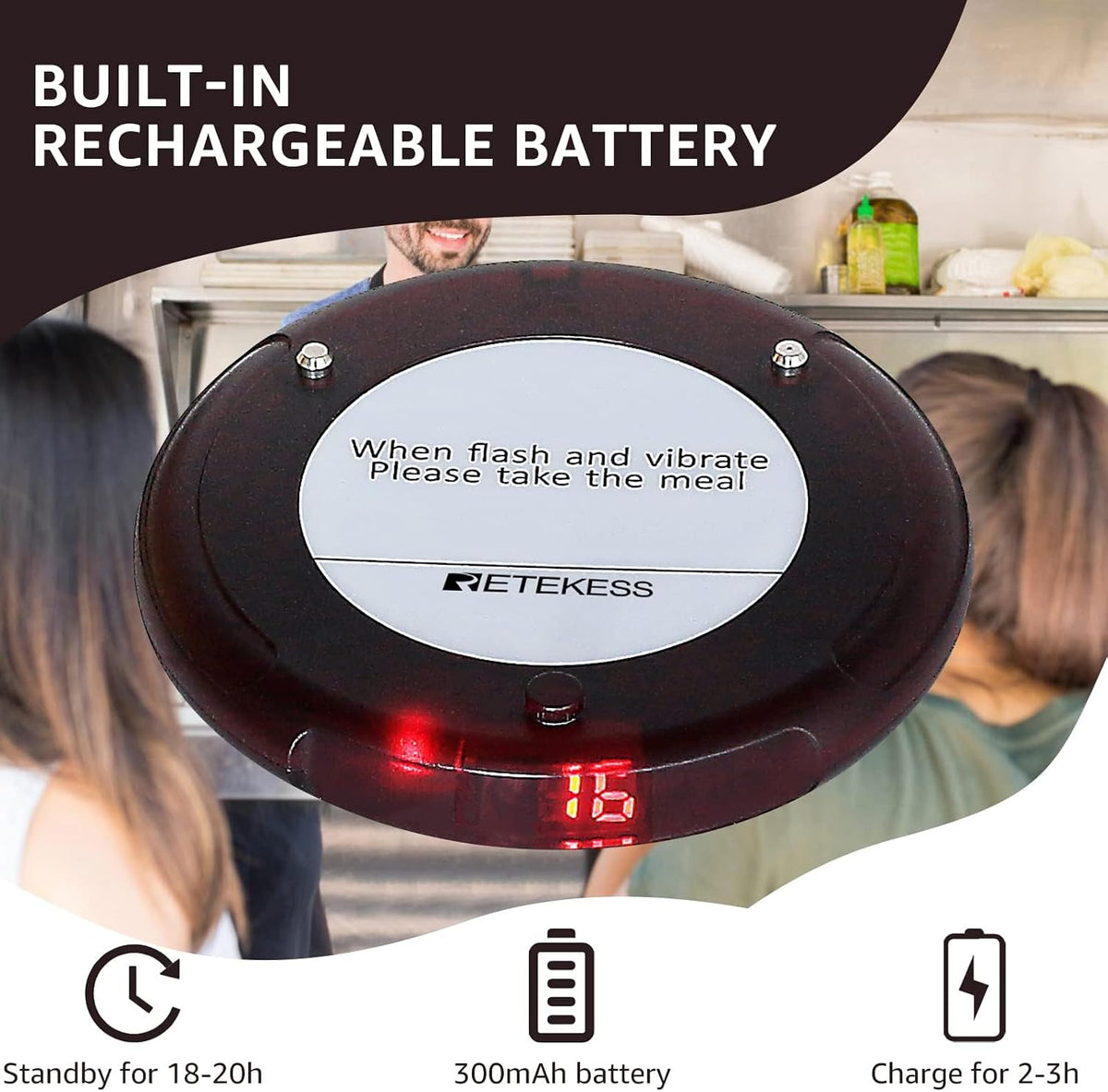 TD163 Coaster Pager System, Pagers for Restaurants, 20 Beepers