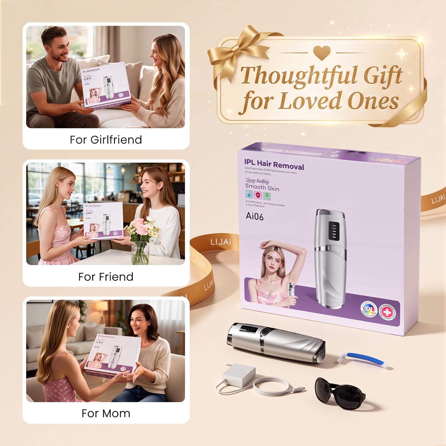 Laser Hair Removal LIJAI IPL Hair Removal Device for Women & Men | 999,999 Flashes Painless Long-Lasting Results, at