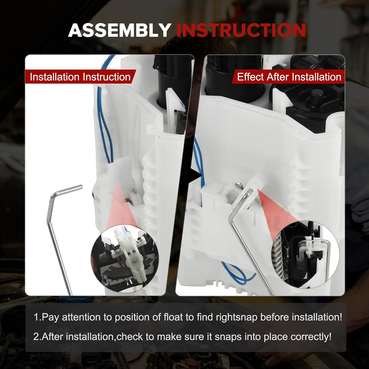 E7272M Electric Fuel Pump Module Assembly Compatible with Dodge Grand Caravan Chrysler Town & Country Ram C/V Volkswagen Routan 2011-2020 3.6L V6 Replace# P76743M FG0890 SP7080M 68060507AB
