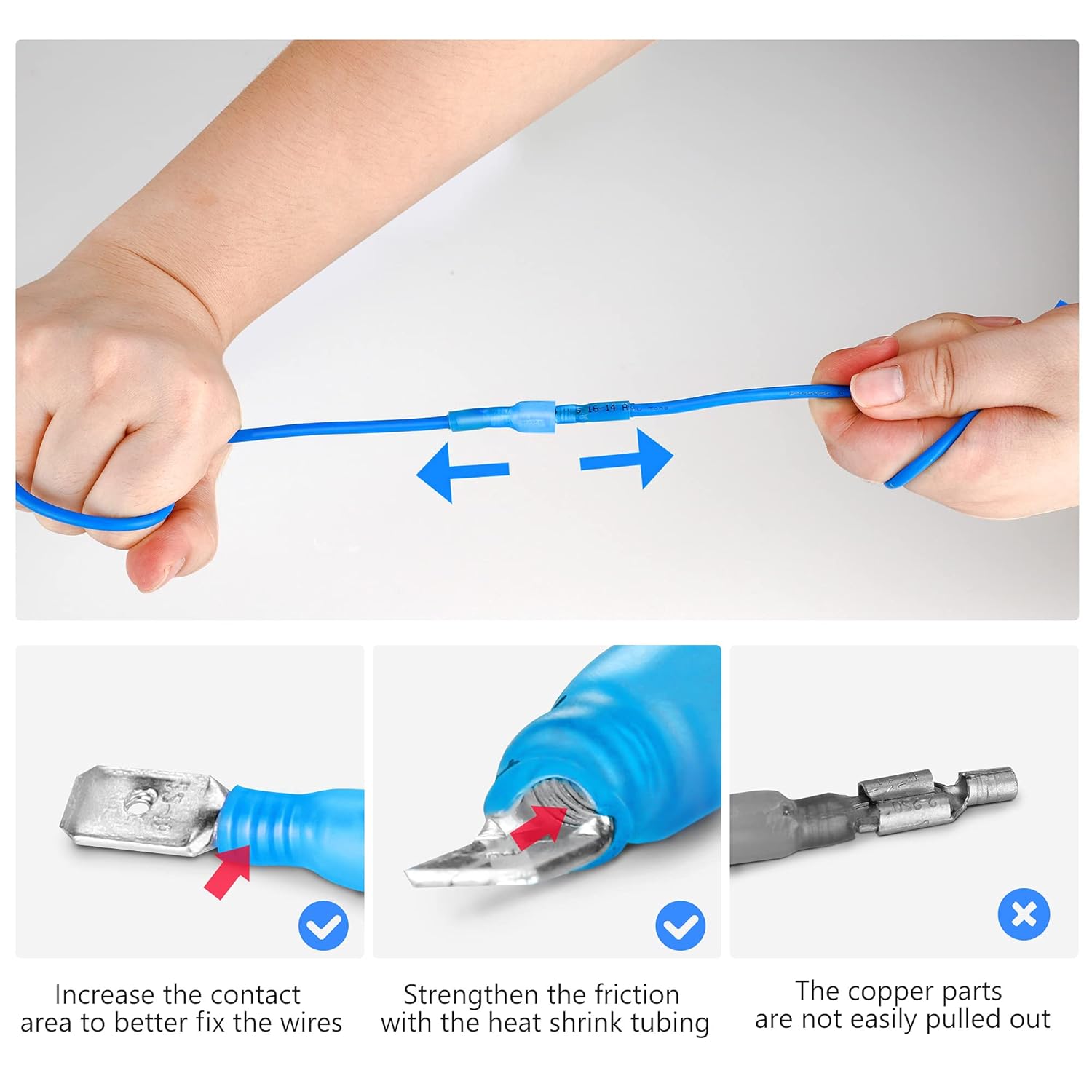 320PCS Heat Shrink Wire Connectors Kit, Electrical Waterproof Crimp Butt Terminals, Insulated Spade Connectors for