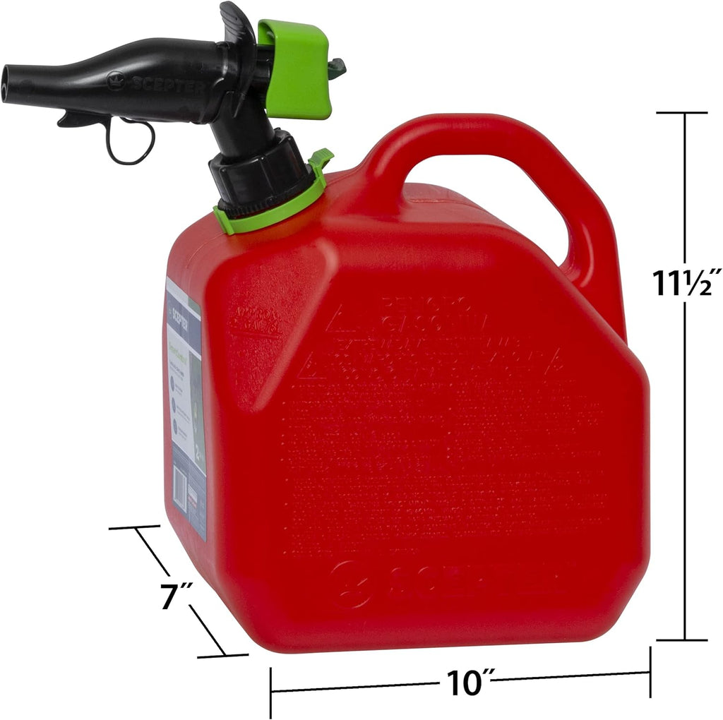 2 Gal Gas Can, Spill Proof SmartControl Spout, Spout Extender, Red | Gasoline Only, EPA/CARB Compliant Fuel