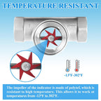 1" NPT Water Flow Indicator Flow Meter Indicator with Tape Stainless Flowmeter for Water Oil Gas