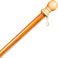 56" Solid Wood Flag Pole with One Clip and Anti-Wrap Tube for 3'x5' Estate Flag with Pole Sleeve, Outdoor
