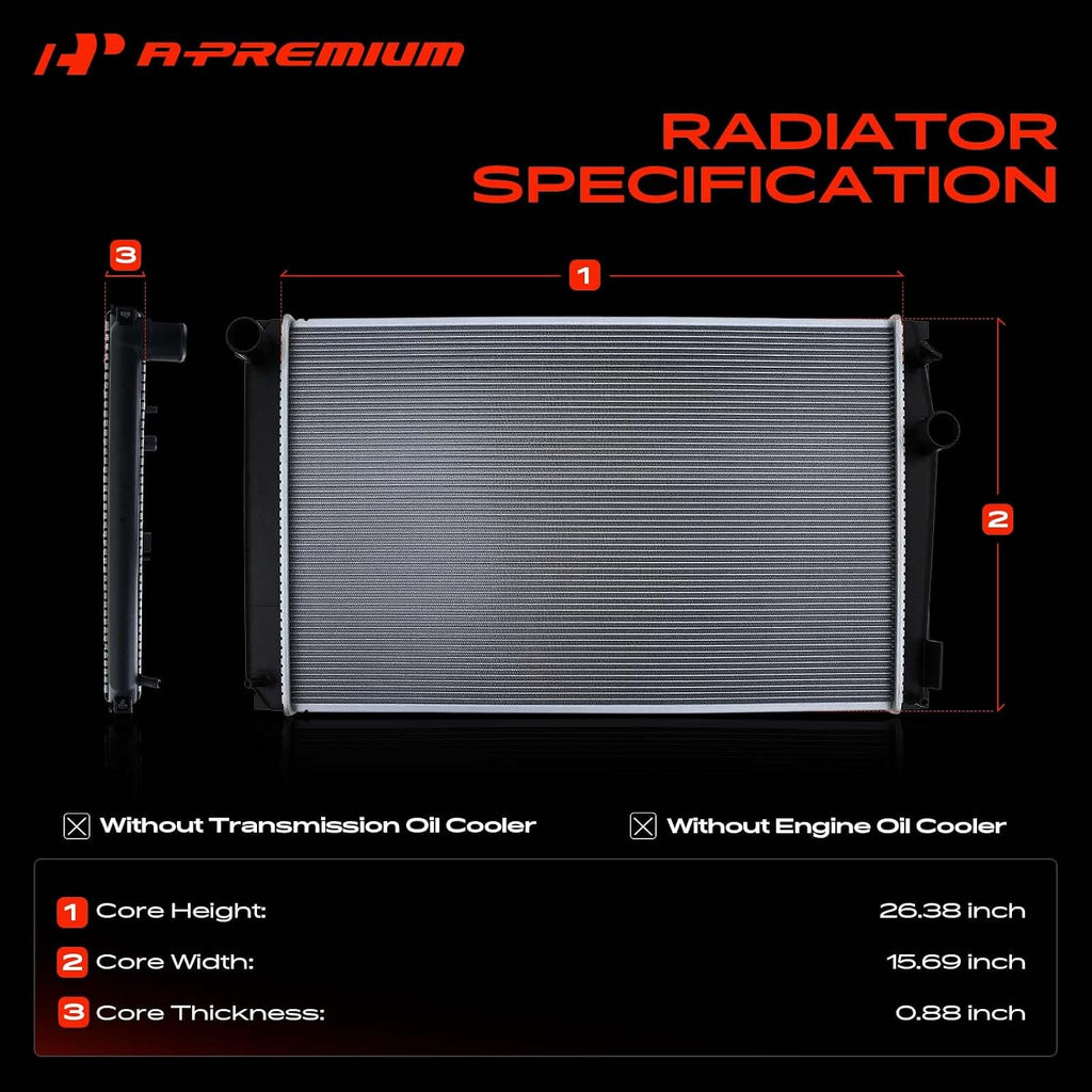 A-Premium Engine Coolant Radiator Assembly Compatible with Toyota