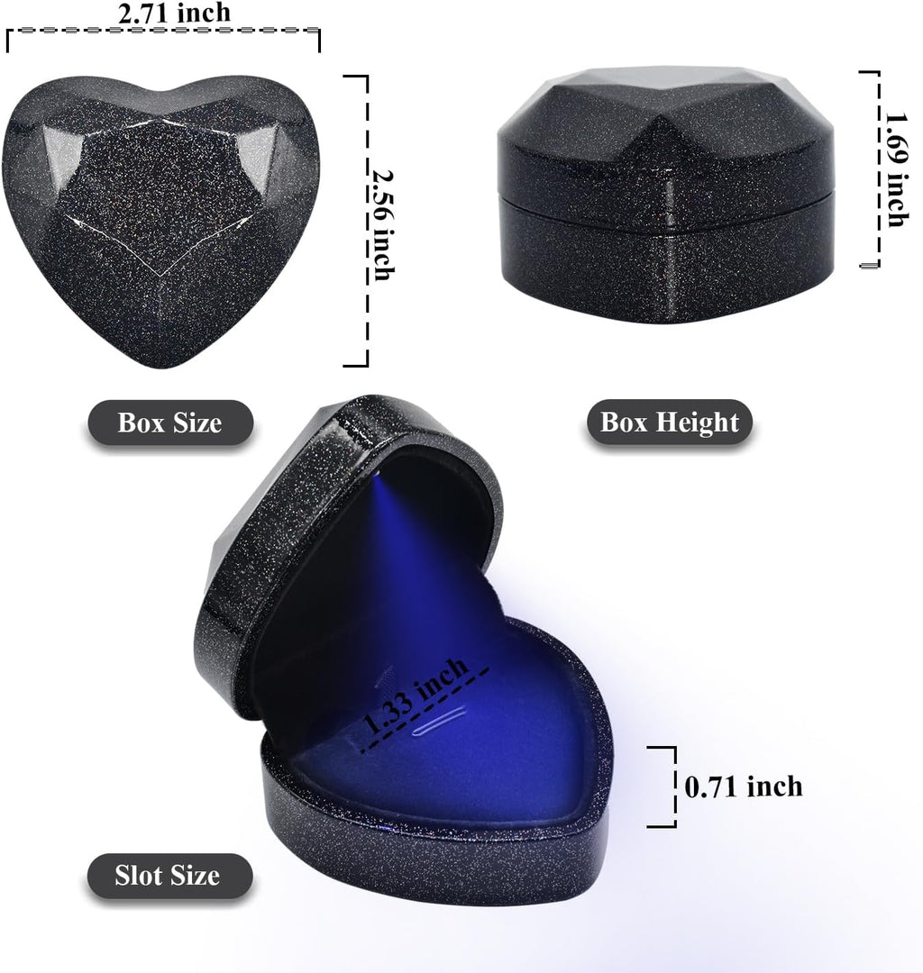 LED Heart Necklace Presentation Box with Automatic Light