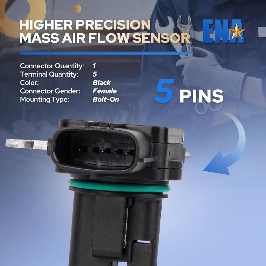 ENA Mass Air Flow Sensor Meter MAF Compatible with Subaru Forester Outback Crosstrek Impreza Legacy WRX WRX STI 2008 2009 2010 2011 2012 2013 2014 2015 2016 2017 Replacement for 22680AA380 22680AA38A