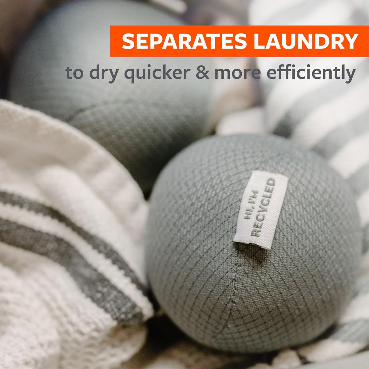 Quiet Giant Anti-Static Dryer Balls, Removes Static, Vegan