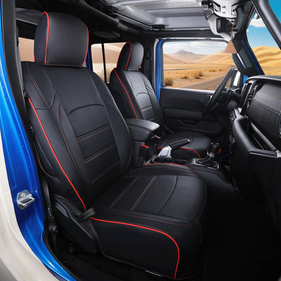 Custom Seat Covers for 2020-2026 Jeep Gladiator - Black & Red Line