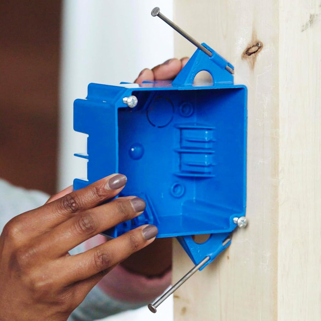 Select 24 Pack Remodel Plastic Ceiling Box 4 Inches Round PVC Old Work Electrical Box with Ground 18 cu in