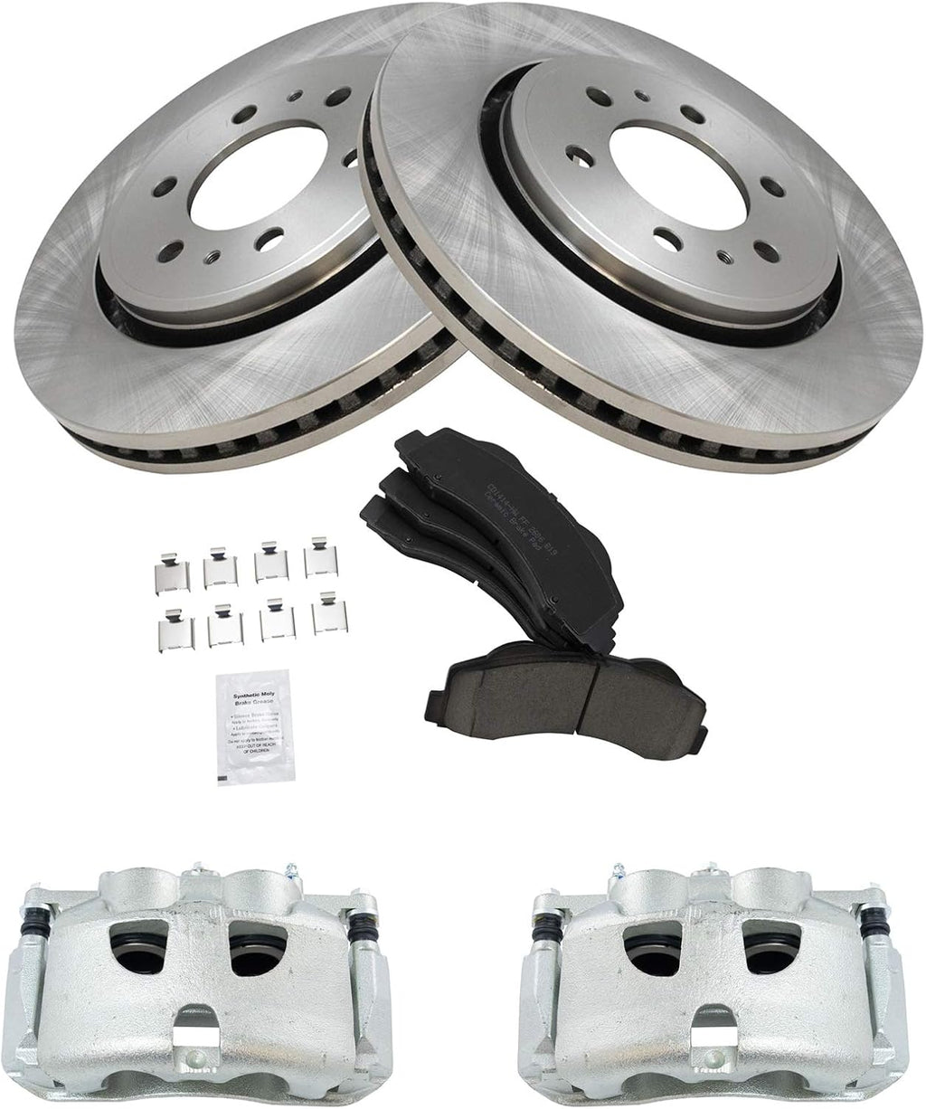Front Brake Pad Caliper and Rotor Kit Ceramic for Ford | for 2012-2017 Ford F-150 with 6 Lug Wheels Ceramic