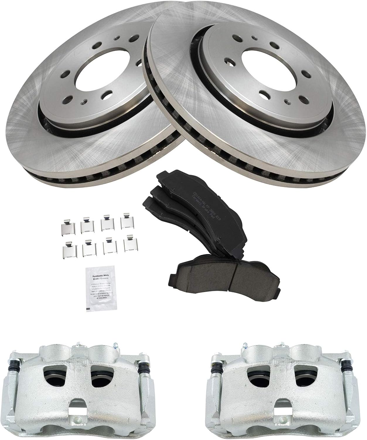 Front Brake Pad Caliper and Rotor Kit Ceramic for Ford | for 2012-2017 Ford F-150 with 6 Lug Wheels Ceramic