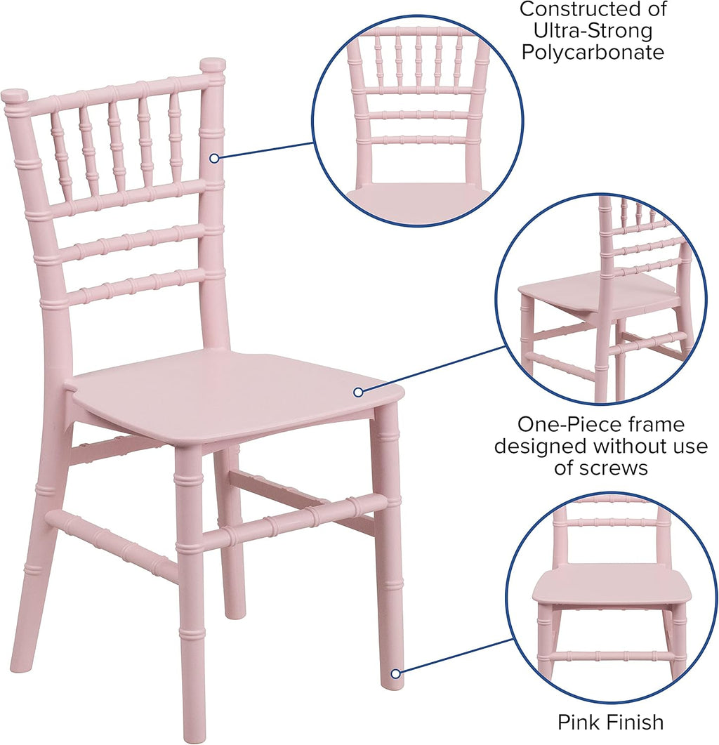 Pink Kids Resin Chiavari Chair
