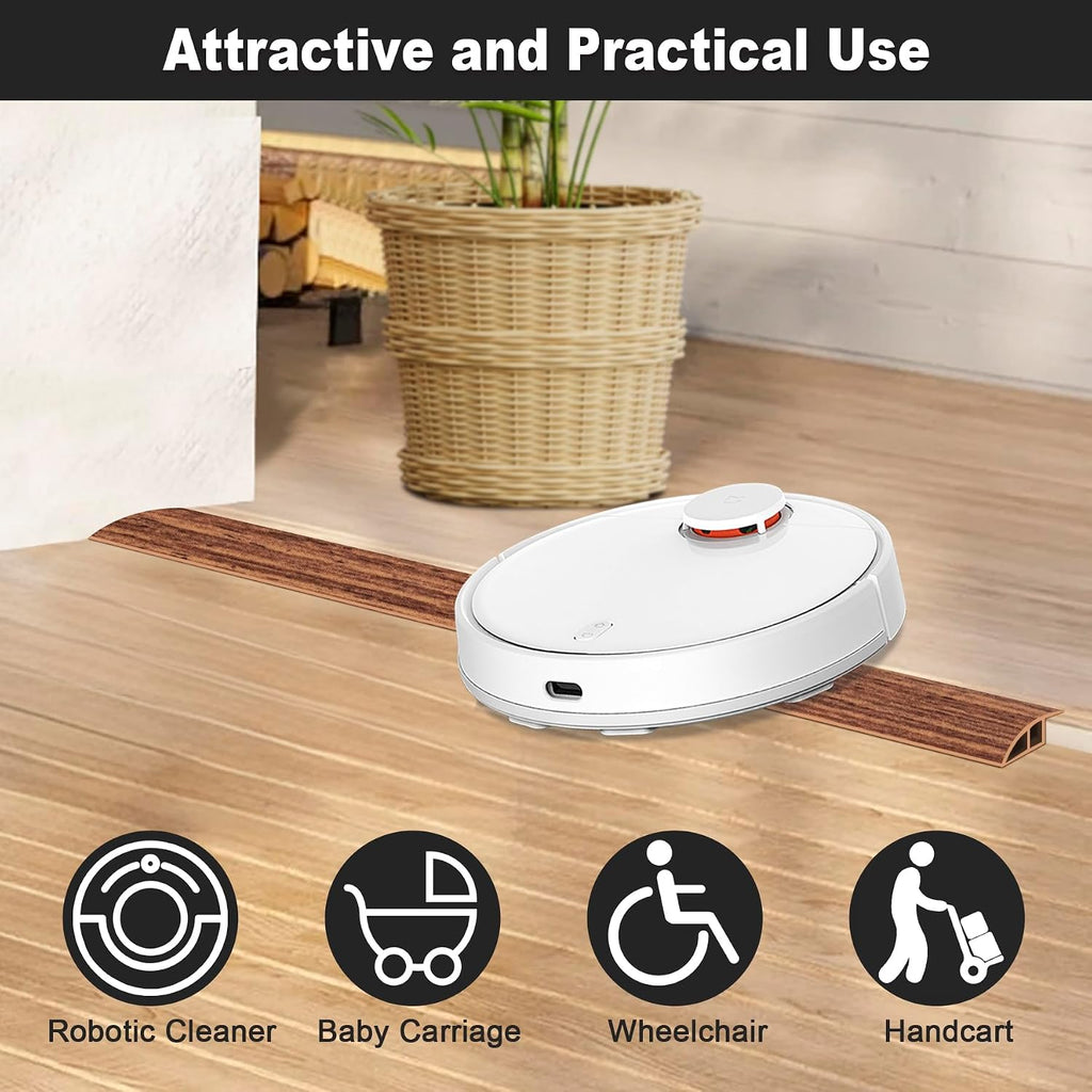 Floor Transition Strip, Self Adhesive Door Threshold for Doorway, Carpet Edging Trim Strip Vinyl Overlap Edge Reducer