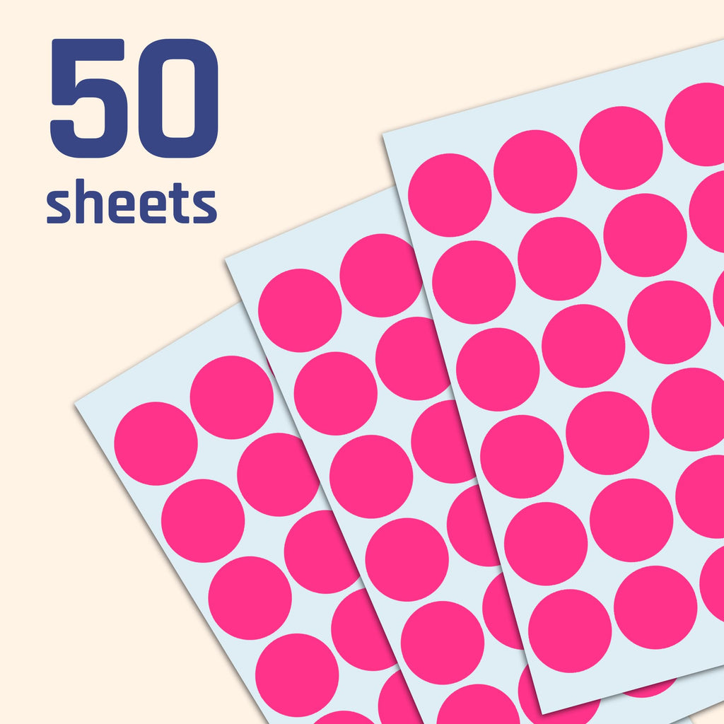 1200 Pack, 1" Round Dot Stickers Circle Labels - Pink