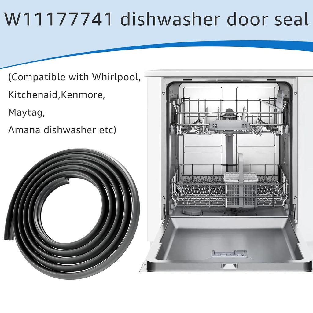 Dishwasher Door Seal W11177741 Fit for Whirlpool KitchenAid Kenmore