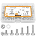 VIGURE 135PCS M6-1.0 Flange Hex Screws Serrated Flange Bolt Nuts Washers