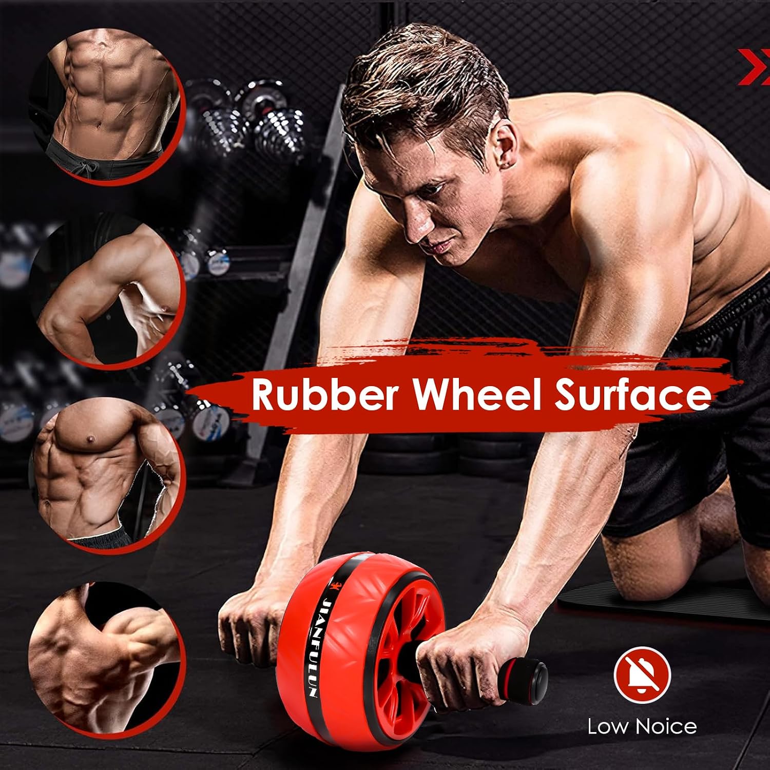 Ab Roller Wheel, Ab Workout Equipment for Abdominal & Core Strength Training, Home Gym Fitness Exercise Wheels for