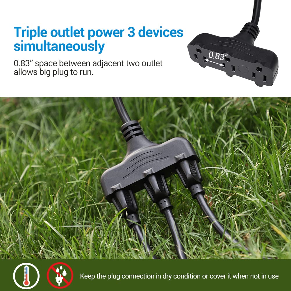 Light Timer Outdoor Weatherproof with 2 FT Extension Cord
