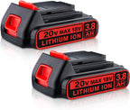 VANTTECH 2Packs 3.8Ah LBXR20 Replacement for Black and Decker 20v Battery