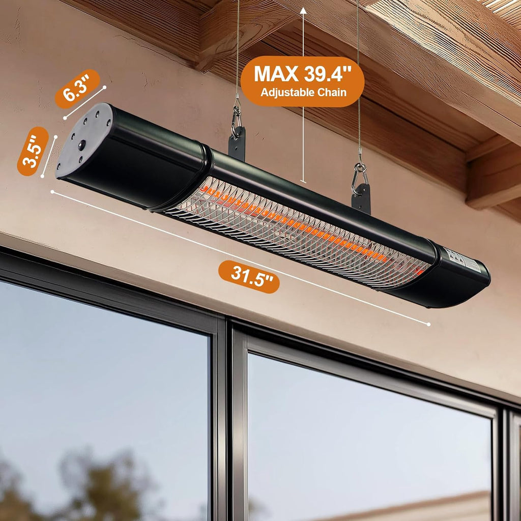 Hanging Patio Heater, Outdoor Electric Heater, Wall Mounted & Ceiling Infrared Garage Heater for Outdoor/Indoor Use