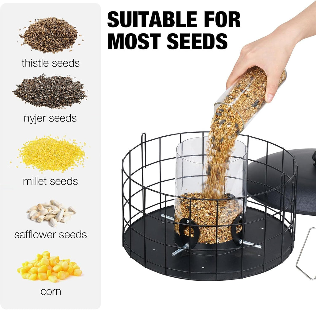 Squirrel Proof Bird Feeders for Outdoors Hanging, Extra Wide 11.8"