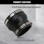 Frtcaty 4" to 3" PVC Reducer Coupler with Gate Valve & 2 Clamps