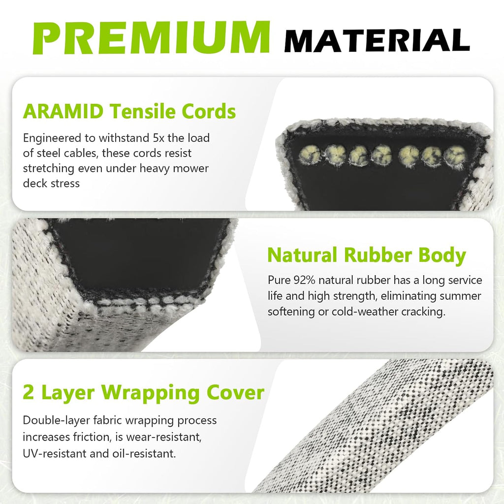 954-05021 Mower Deck Belt for Cub Cadet 42 Inch XT1 LT42 XT2 LX42 Craftsman T210 T2200 MTD 754-05021 Lawn Mower - Aramid Cord, 1/2" X 99.75"