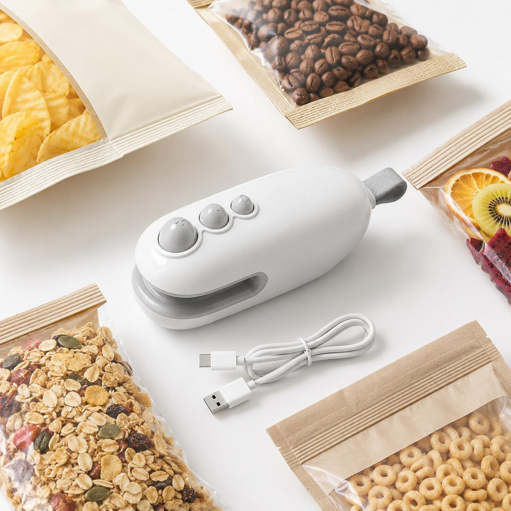Mini Bag Sealer, Handheld Heat Sealer with USB-C Charging