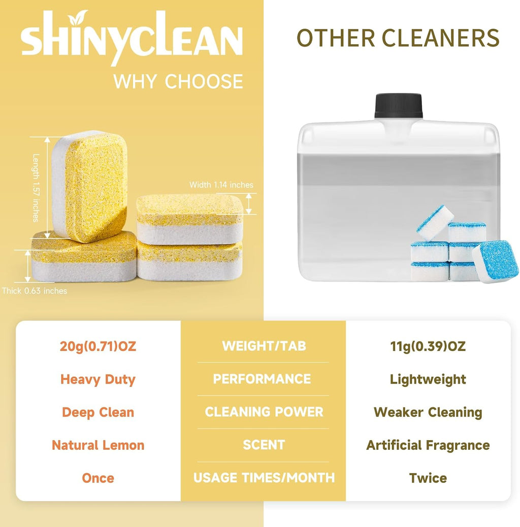 Heavy Duty Dishwasher Cleaner & Deodorizer Tablets, 20g*12 Pack