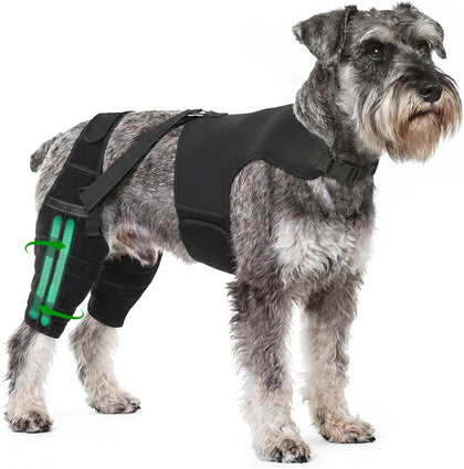 Dog Leg Braces for Back Leg, Adjustable Dog Knee Brace with 4 Stabilizers, Hip Support to Reduces Pain, Ligament