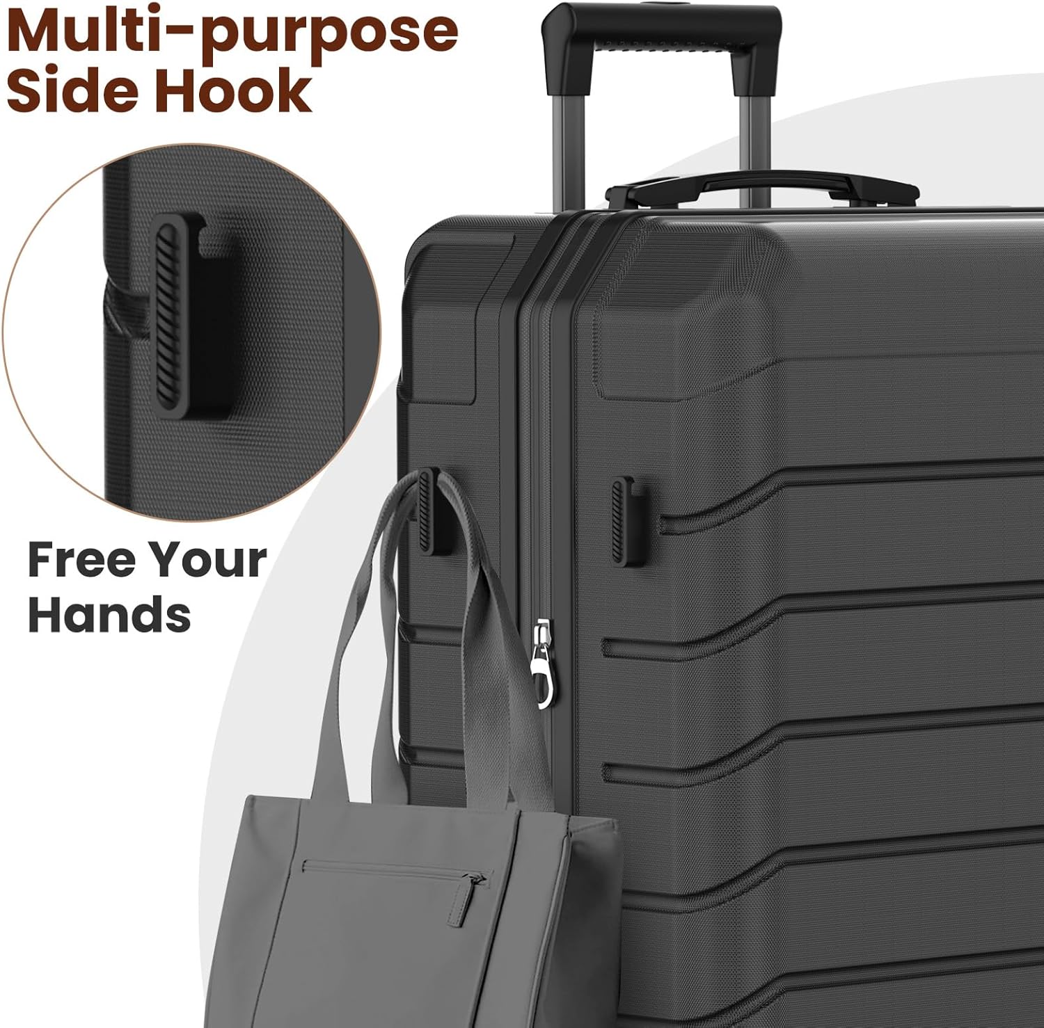 Luggage Sets 3 Piece, Hardside Carry On Suitcase with Spinner Wheels, Lightweight Durable Luggage for Travel | TSA