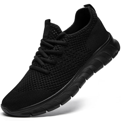 Mens Tennis Shoes Running Sneaker Slip On Walking Shoe Black Size 9.5