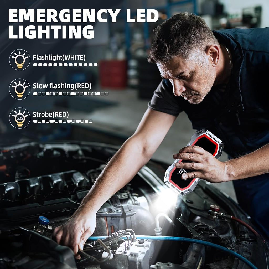 Jump Starter with Air Compressor, 5000A Peak Car Battery Jump Starter(9.0 Gas/8.0L Diesel), 160PSI 12V Jump Box Car