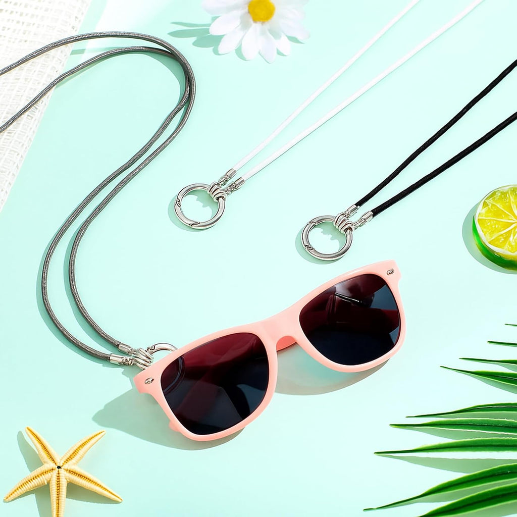 3 Pcs Eyeglass Holder Necklace Ring Glasses Holder Strap Chain Loop Ring Reading Sunglasses Necklace for Women Men