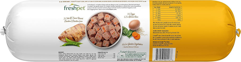 Fresh Dog Food, Slice & Serve Roll, Tender Chicken Recipe, 6 lb.