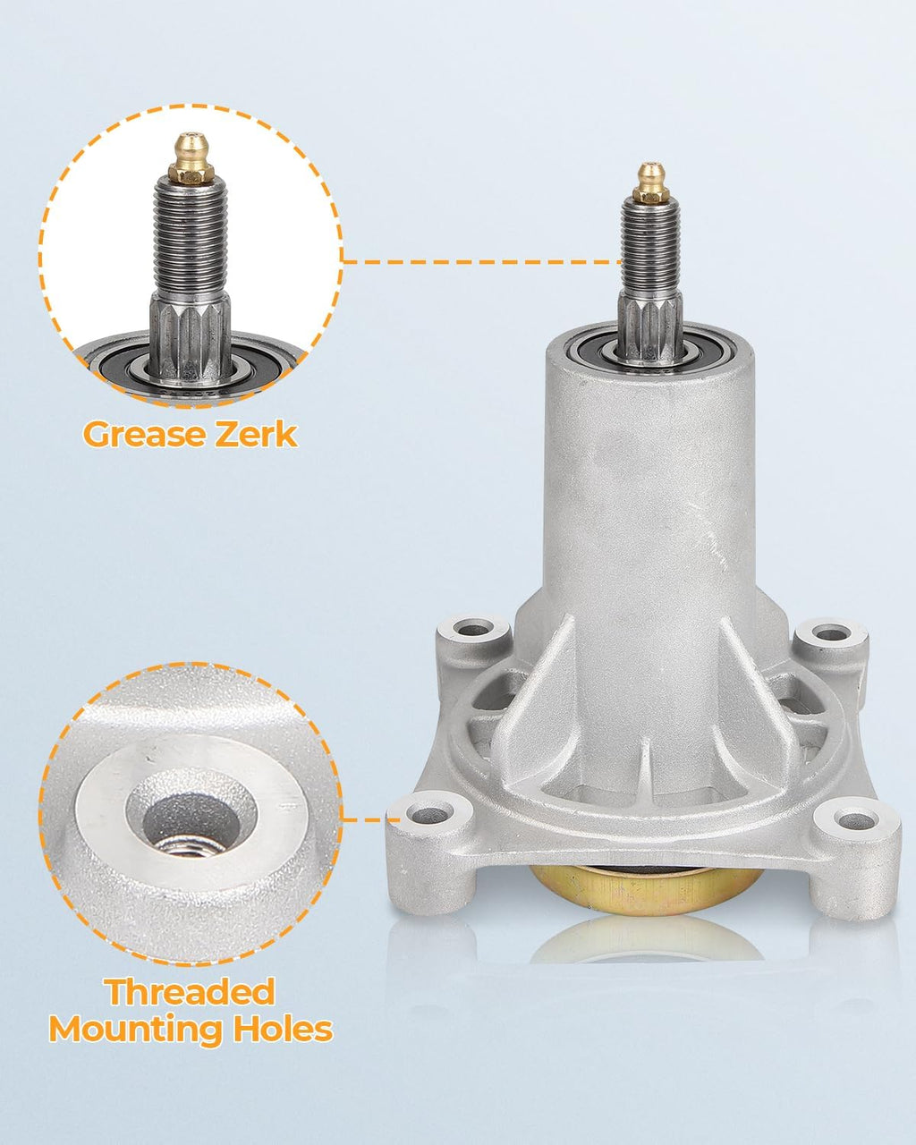 2 Pack Lawn Mower Spindle for Husqvarna YTH24V48 Ariens Craftsman Poulan Jonsered Murray Mandrel Assembly Replacement Part Number 532187292 532192870 187292 532187281 21546238 21546299 Mandrel Spindle