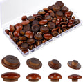 120 Pieces 4 Sizes Wood Plugs Wooden Button Hardwood Hole Plugs for Holes in Locking Tube Furniture, 3/16'', 5/16''