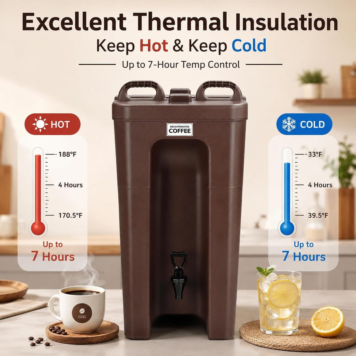 5 Gallon Insulated Beverage Dispenser with Spigot