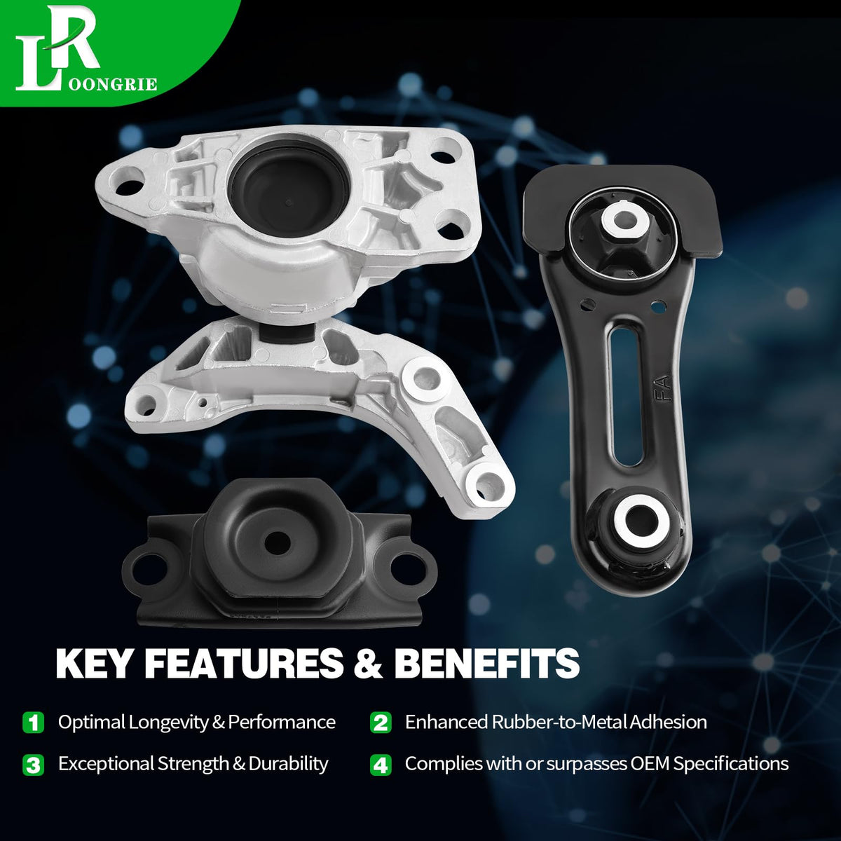 Engine Motor and Transmission Mount Kit Compatible with 2017-2024 Kicks