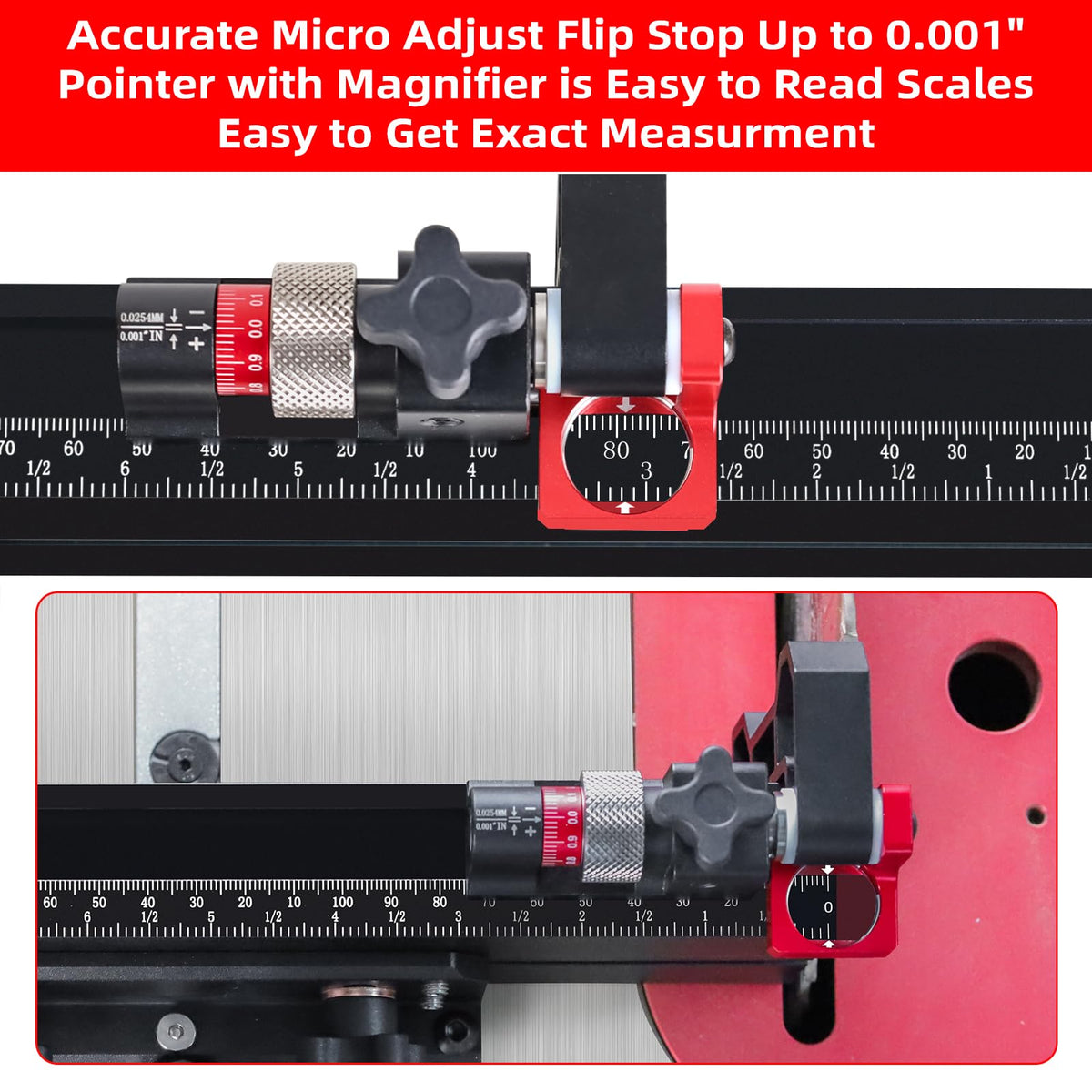 GOINGMAKE Table Saw Miter Gauge for Table Saw with Micro Adjust Flip Stop