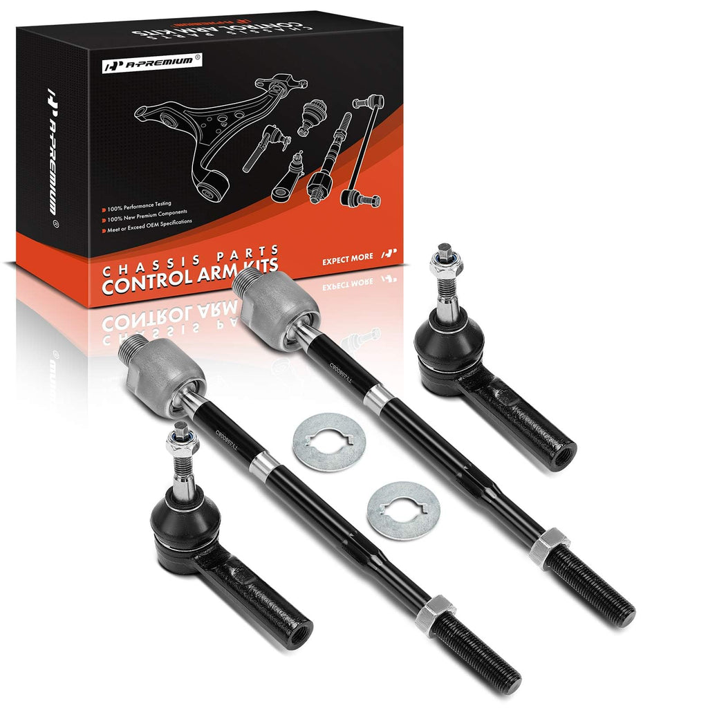 A-Premium Front Inner & Outer Tie Rod End Kit Fix Uneven Tire Wear