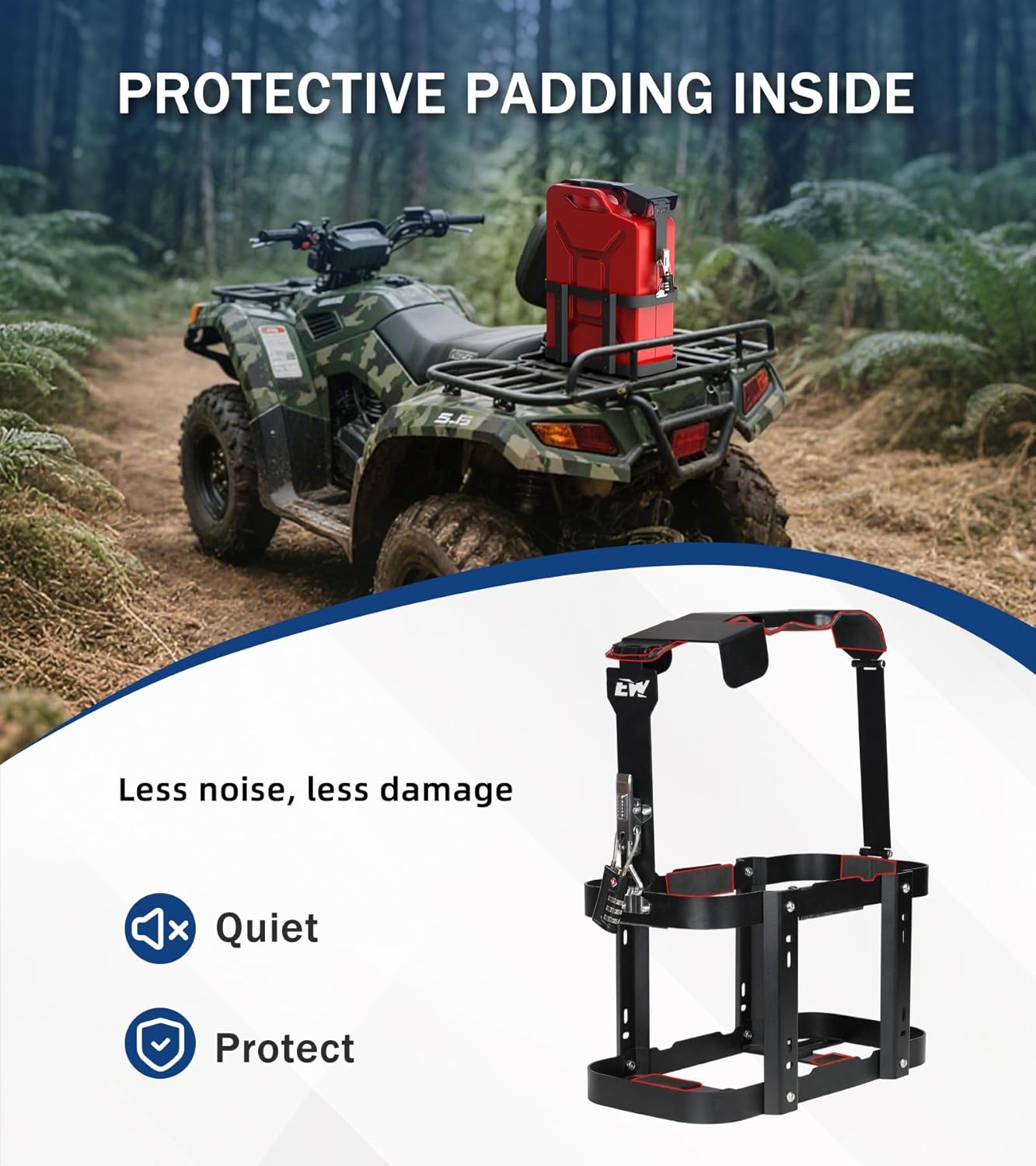 5 Gallon Jerry Gas Can Mount, 20 Liter Anti-Theft Jerry Can Holder Steel Water Container Carrier Lockable Mounting