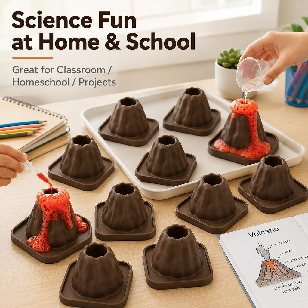 10Pcs Volcanic Model School Figure Model Experiment for Volcano Science Kit Volcano Eruption Toy DIY Demonstration Props