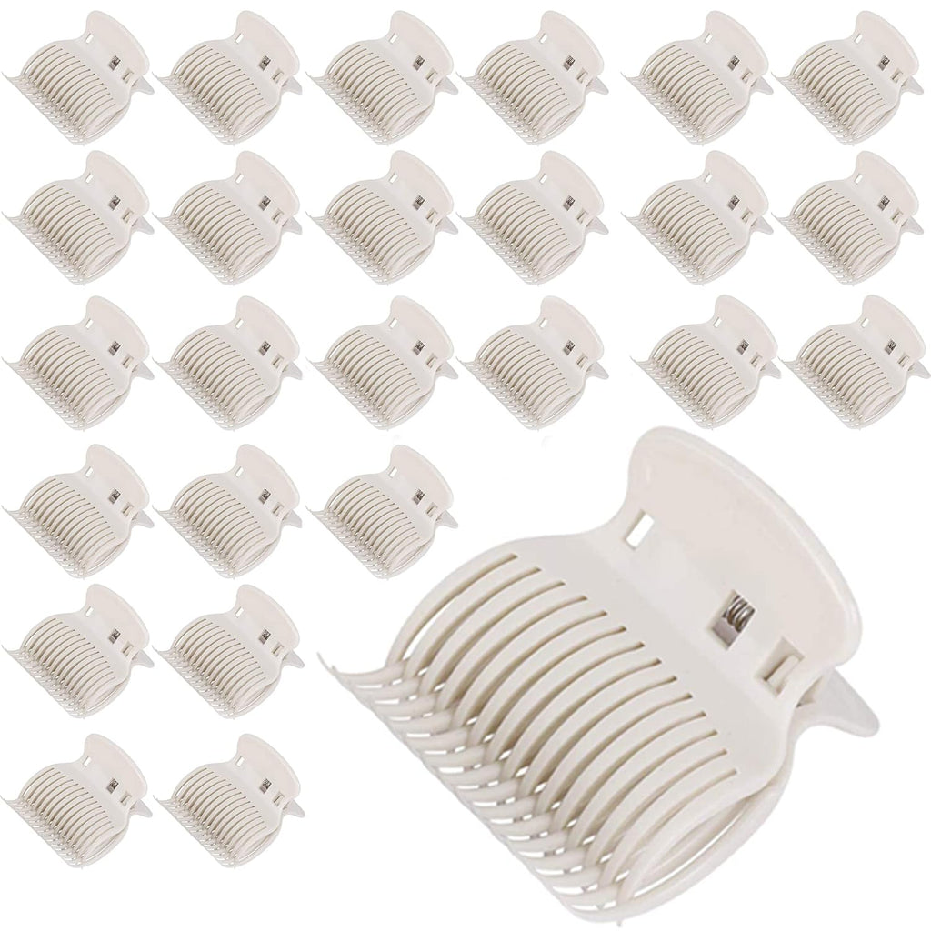 24 Hot Roller Clips for Hair Curler Claw Clip Replacement Hair Section Styling for Women Girls White