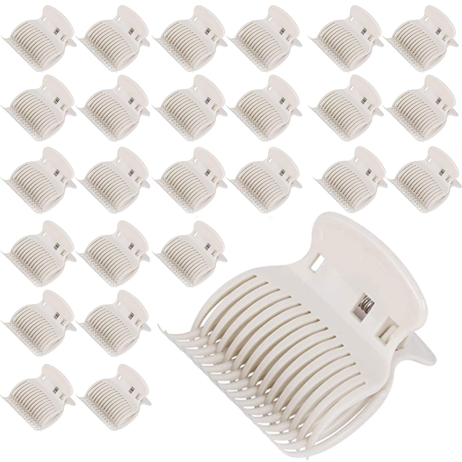 24 Hot Roller Clips for Hair Curler Claw Clip Replacement Hair Section Styling for Women Girls White
